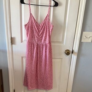 Pink Polka Dot Summer Dress